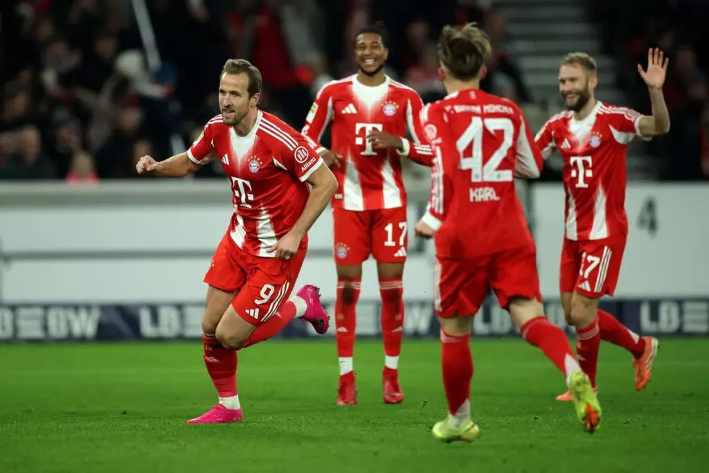 Harry Kane netted three times for Bayern despite being a second-half substitute