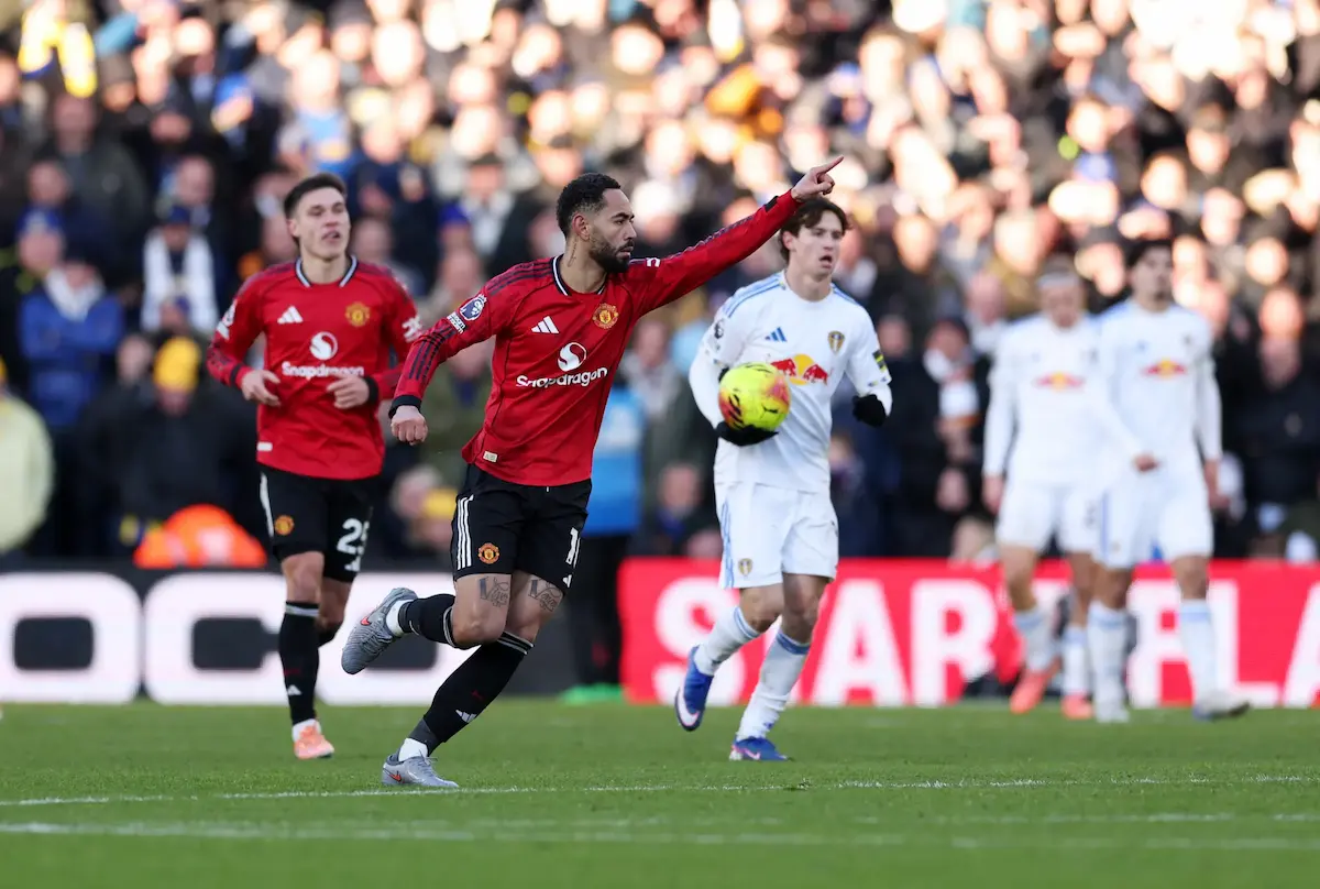 Manchester United's Matheus Cunha celebrates