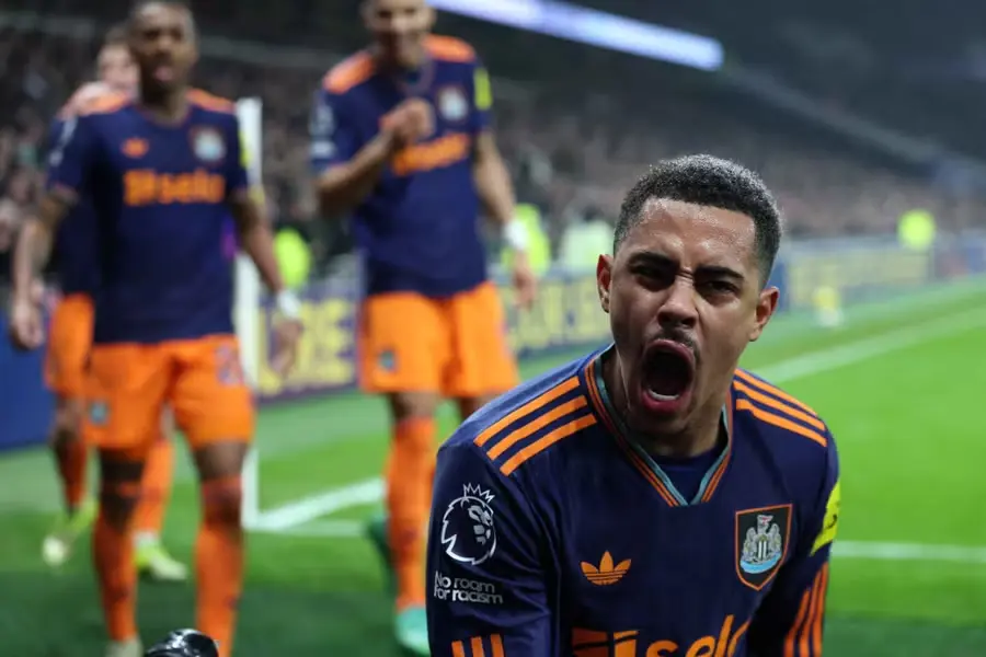 Newcastle United's Jacob Ramsey celebrates scoring their second goal